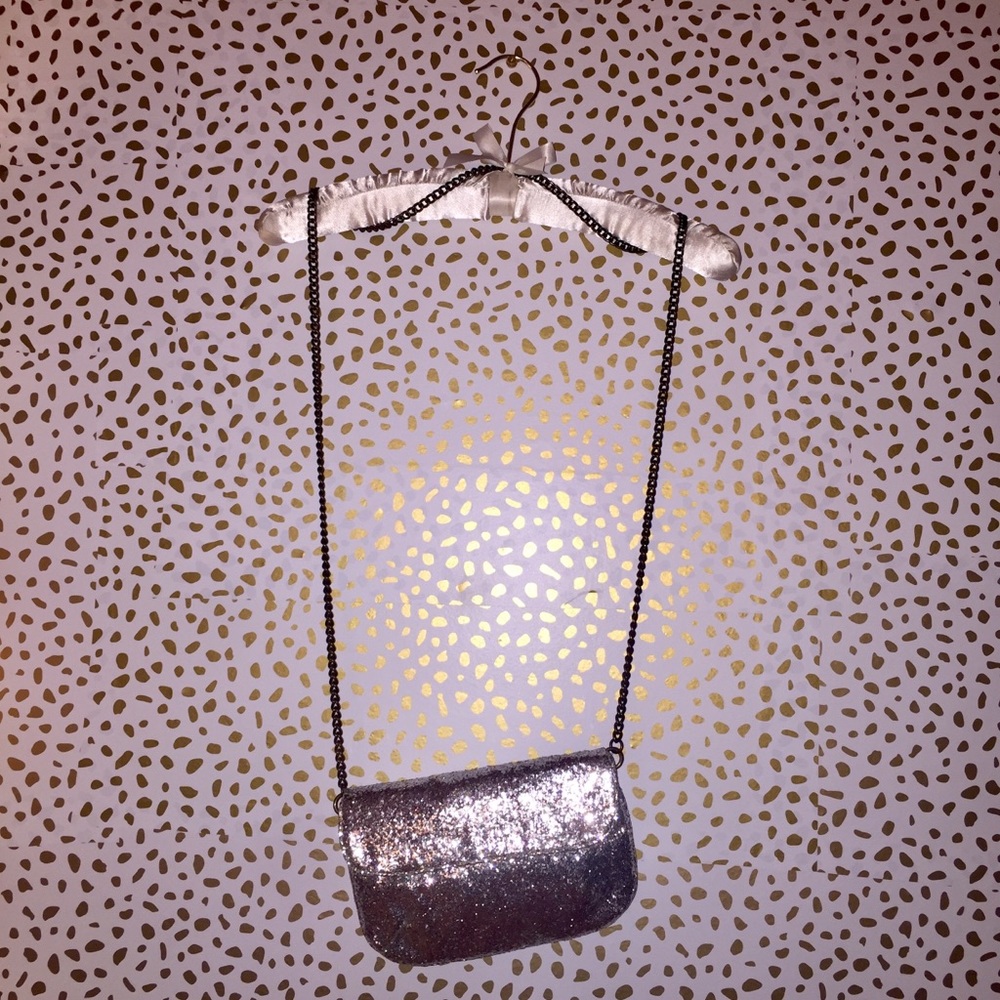 j.crew - silver crossbody evening bag